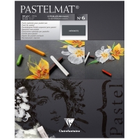 Альбом для пастели 12л. 240*300мм на склейке Clairefontaine "Pastelmat", 360г/м2, бархат, антрацит