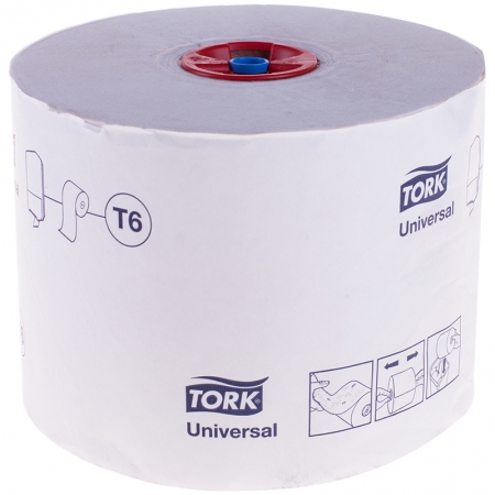 Бумага туалетная в Mid-size рулонах TORK Universal(T6) 1сл, 135м/рулон, белая, мягкая