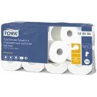 Бумага туалетная Tork "Premium"(T4) 2-слойная, стандарт. рулон, 23м/рул, 8шт., мягкая, тиснение, белая