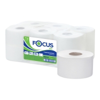 Бумага туалетная Focus Eco Jumbo, 1 слойн, 200м/рул, тиснение, белая