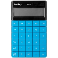 Калькулятор настольный Berlingo "PowerTX", 12 разр., двойное питание, 165*105*13мм, синий