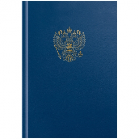 Книга учета OfficeSpace, А4, 96л., клетка, 200*290мм, бумвинил, цвет синий, блок офсетный с гербом