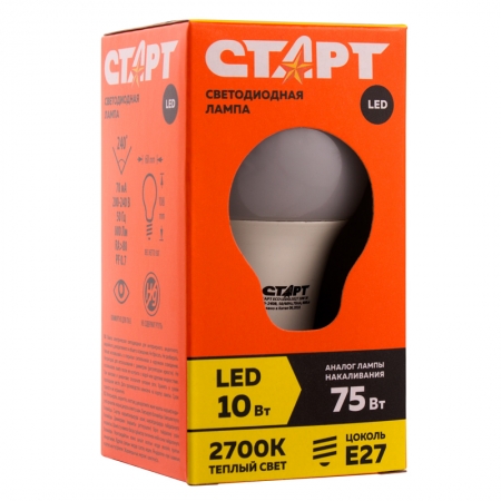 Лампа светодиодная СТАРТ ECO LED GLS E27 10W30