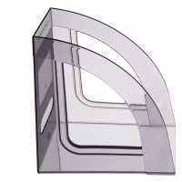 Лоток для бумаг вертикальный СТАММ "Респект", тонированный серый