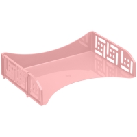 Лоток для бумаг горизонтальный СТАММ "Field", широкая загрузка, розовый Paris