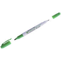 Маркер перманентный двухсторонний Crown "Multi Marker Twin" зеленый, пулевидный, 2мм/1мм