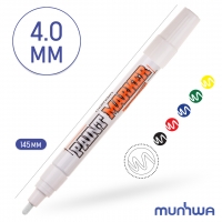 Маркер-краска MunHwa «Industrial»  белый, 4мм, нитро-основа, для промышленного применения 