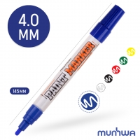 Маркер-краска MunHwa «Industrial»  синий, 4мм, нитро-основа, для промышленного применения 