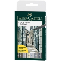 Набор капиллярных ручек Faber-Castell "Pitt Artist Pen Soft Brush" 08цв., 8шт., пласт. уп., европодвес