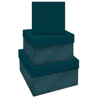 Набор квадратных коробок 3в1, MESHU "Emerald style. Base.", (19,5*19,5*11-15,5*15,5*9см)