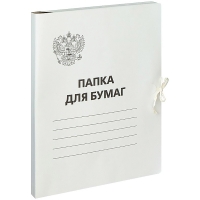 Папка для бумаг с завязками OfficeSpace, Герб России, картон немелованный, 300г/м2, белый, до 200л.
