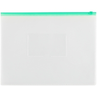 Папка-конверт на молнии OfficeSpace А4, прозрачная, 150мкм, молния зеленая