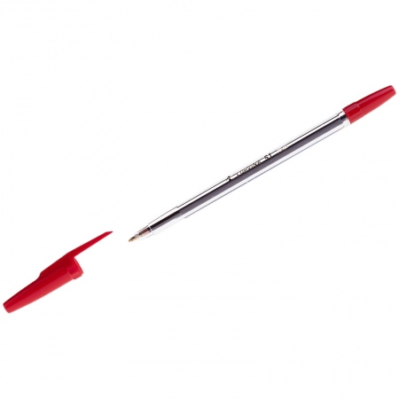 Ручка шариковая "Corvina 51", красная, 1мм, прозрачный корпус