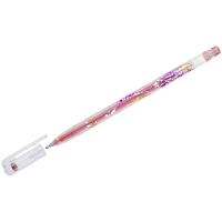 Ручка гелевая Crown "Glitter Metal Jell" оранжевая с блестками, 1,0мм