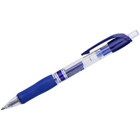 Ручка гелевая автоматическая синяя, 0,7мм, грип