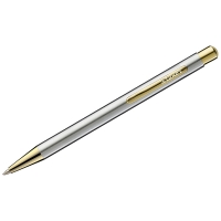 Ручка шариковая Luxor "Nova" синяя, 1,0мм, корпус хром/золото, кнопочный механизм