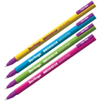 Ручка гелевая Berlingo "Color Stick" черная, 0,5мм, корпус ассорти