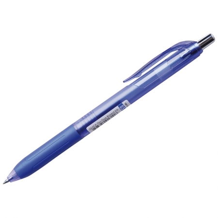 Ручка шариковая автоматическая Crown "Quick Dry" синяя, 0,5мм, грип, гибридные чернила