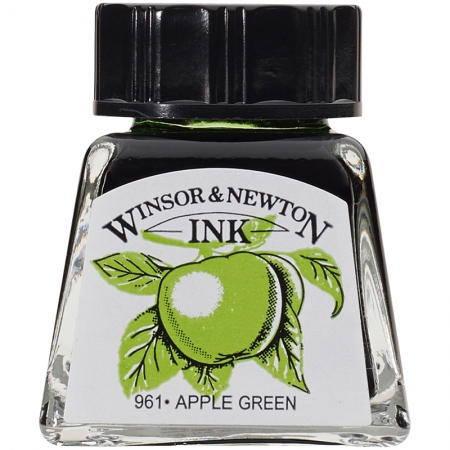 Тушь Winsor&Newton для рисования, зеленое яблоко, стекл. флакон 14мл