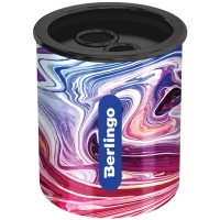 Точилка металлическая Berlingo "Liquid Wave", 2 отверстия, с контейнером