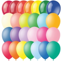 Воздушные шары,  100шт., М12/30см, ПатиБум, ассорти, пастель+декор